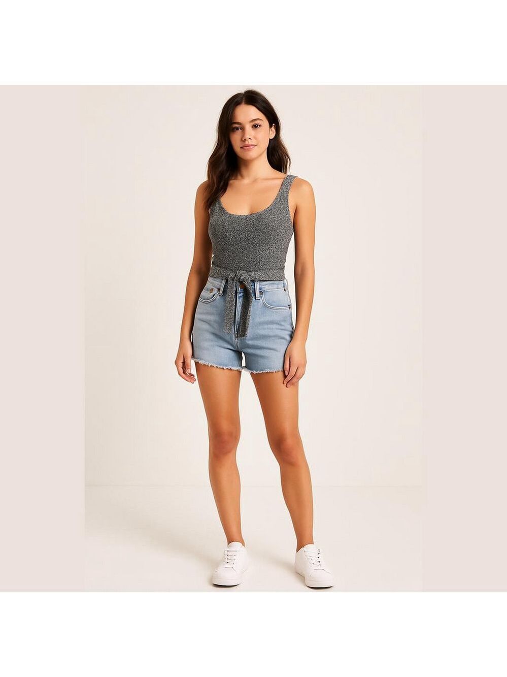 Size medium grey aerie wrap around crop top